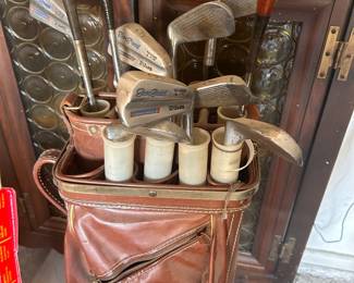 Vintage Golf Clubs and Bag