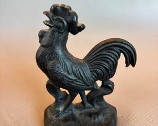 Cast iron rooster door stop