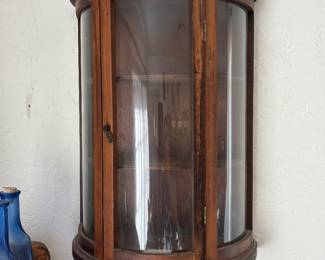 Oak wall curio cabinet