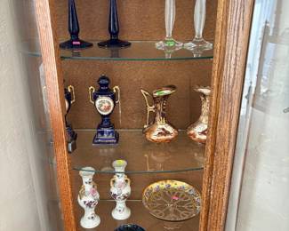 Oak curio cabinet