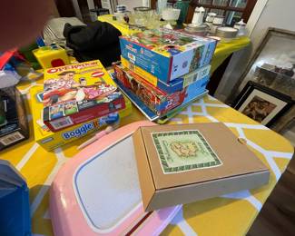 kids toys (boys & girls), puzzles & games, arts and crafts material, holiday decoration, child size chairs, diaper bags, etc.