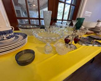tons of serving dishes, vases, tableware
