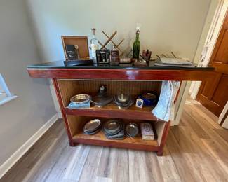 Custom bar with marble top and storage!