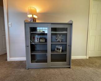 modern 48" gray and glass hutch