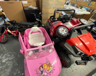 Assorted ride-on toys for boys and girls