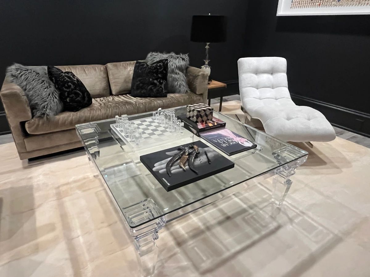 Sleeper Sofa - glass table - Chaise for sale.   pillows, lamp, and accessories are not being sold.