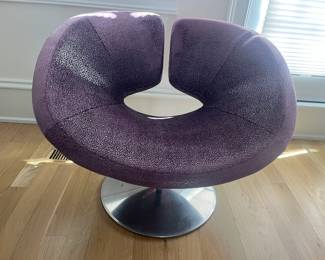 60's swivel chair, custom upholstered 36W x 28D x 28H