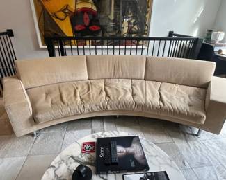 curved sofa. overall measurement 125W x 55D