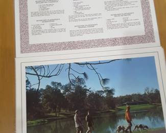 Vintage vinyl placemats from Mitchell County's prestigious Riverview  Plantation..