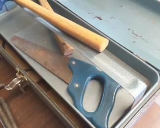 Vintage child's metal tool box