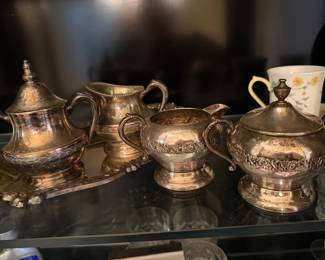 silverplate cream and sugar