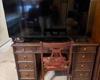 office desk; 50" Vizio