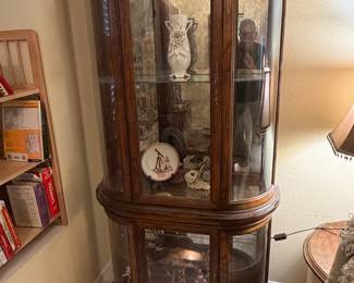 curio cabinet, two-door, lighted