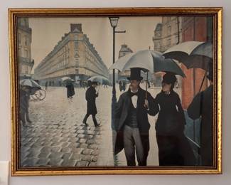 Framed "Place De l'Europe On A Rainy Day," Print, Gustave Caillebotte. Photo 1 of 2. 