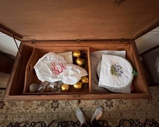 Spanish Inspired Wood Coffer Decorated by G. Borst of the "National Academy of Fine Arts," Amsterdam Holland. Measures 45" W x 22" D x 25" H. Photo 6 of 6. 