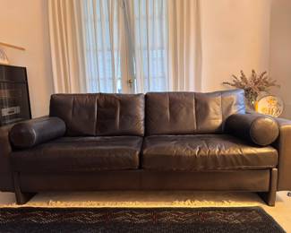 Premium Danish Leather Sofa. Measures 80" W x 36" D. Photo 1 of 3. 