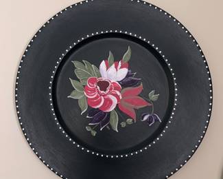 Hand-Painted Wood Decorative Wall Plate - 4 Available (Three Pictured). Measures 15" D. Photo 3 of 3. 