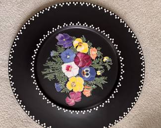 Hand-Painted Wood Decorative Wall Plate - 4 Available (Three Pictured). Measures 15" D. Photo 1 of 3. 