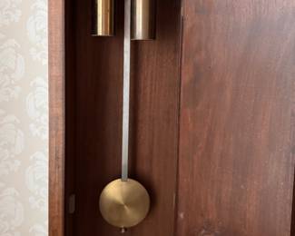 English Jacobean Grandfather Clock with Marquetry. Measures 20" W x 10" D x 85" H. Photo 5 of 5. 