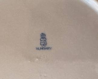 Herend Chinese Bouquet Green Crescent Salad Plate with 24K Gold Trim. Photo 2 of 2. 