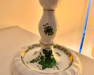 Herend "Chinese Bouquet" Porcelain Candelabra. Measures 9" H. Photo 2 of 3. 