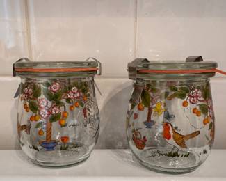 Vintage French Glass Canisters. Photo 1 of 2. 