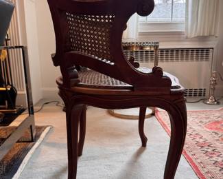 French Provincial Wood and Cane Fauteuil Chair. Measures 24" W x 22" D. Photo 2 of 6. 