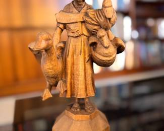 Hand-Carved Girl with Geese Figurine. Photo 1 of 3. 