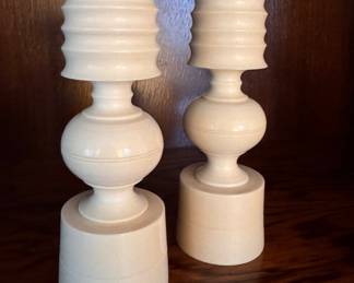 Turned Bone Candleholders. Photo 1 of 2. 