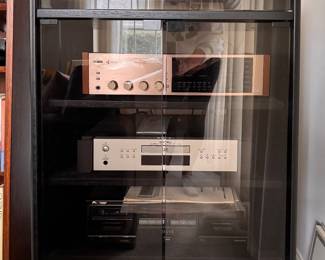 Audio Cabinet. Measures 24" W x 19" D x 44" H. 