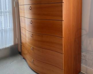 "Wave Front" Chest of Drawers with Metal Drawers In Style of Rolf Fransson.  Measures 38" W x 20" D x 45" H. Photo 2 of 3. 