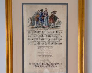 Framed Hand-Colored Sheet Music - 2 Available. Each Measures 16" W x 21" H Overall. Photo 3 of 3. 
