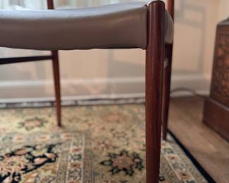 Set of 6 Mid-Century Rosewood Dining Chairs with Leather Upholstery in the Style of Johannes Andersen. Each Measures 19' W x 16" D with 17" Seat Height. Photo 3 of 4. 