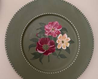 Hand-Painted Wood Decorative Wall Plate - 4 Available (Three Pictured). Measures 15" D. Photo 2 of 3. 