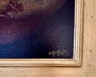 "Historic Acoma," Framed Oil on Canvas. Signed by Artist Chuck Sabatino. 2003. Measures "10 x 10"; 19" x 19" Overall. Photo 2 of 4. 