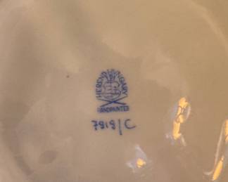 Pair of Herend Hand-Painted Porcelain Candleholders. Photo 2 of 2. 