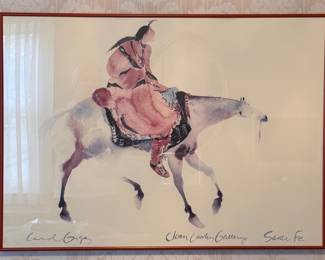 Large Carol Grigg Joan Cawley Gallery Santa Fe Native American Print. 