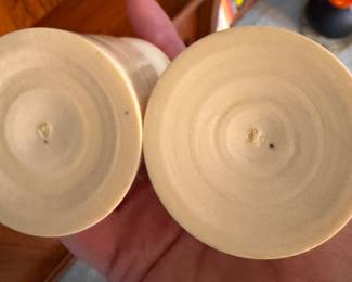 Turned Bone Candleholders. Photo 2 of 2. 
