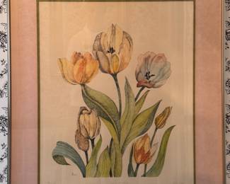 Framed Dutch Tulips. 