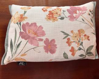 Milli Home Floral Lumbar Pillow with Velvet Back. Photo 1 of 3. 