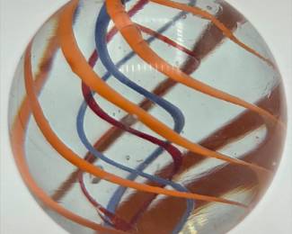 Large Hand Blown Swirl Glass Marble