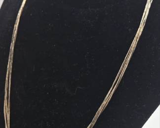 Vintage 925 Sterling Liquid Strand Beaded Necklace