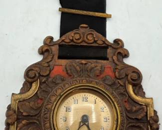 Vintage Louis XVI Fob Mechanical Clock by the De Luxe Clock Mfg. Co.