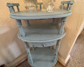 Refurbished antique three tiered occasional table