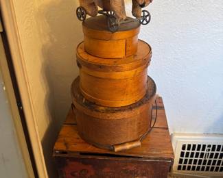 Vintage German teddy bear pull toy