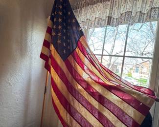 Vintage 50 star flag- stripes and stars are sewn