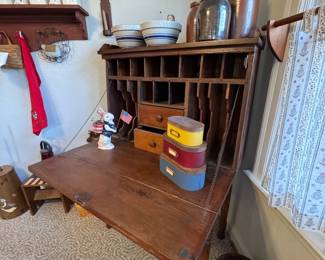 Antique postal sorting desk