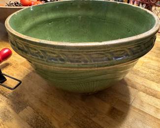 Vintage green glazed mixing bowl, McCoy pottery