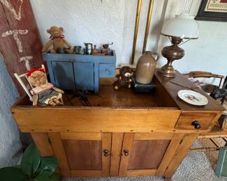 Antique rustic primitive, dry sink
