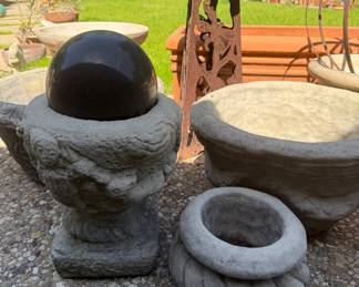 Garden Vessels and Gazing Ball